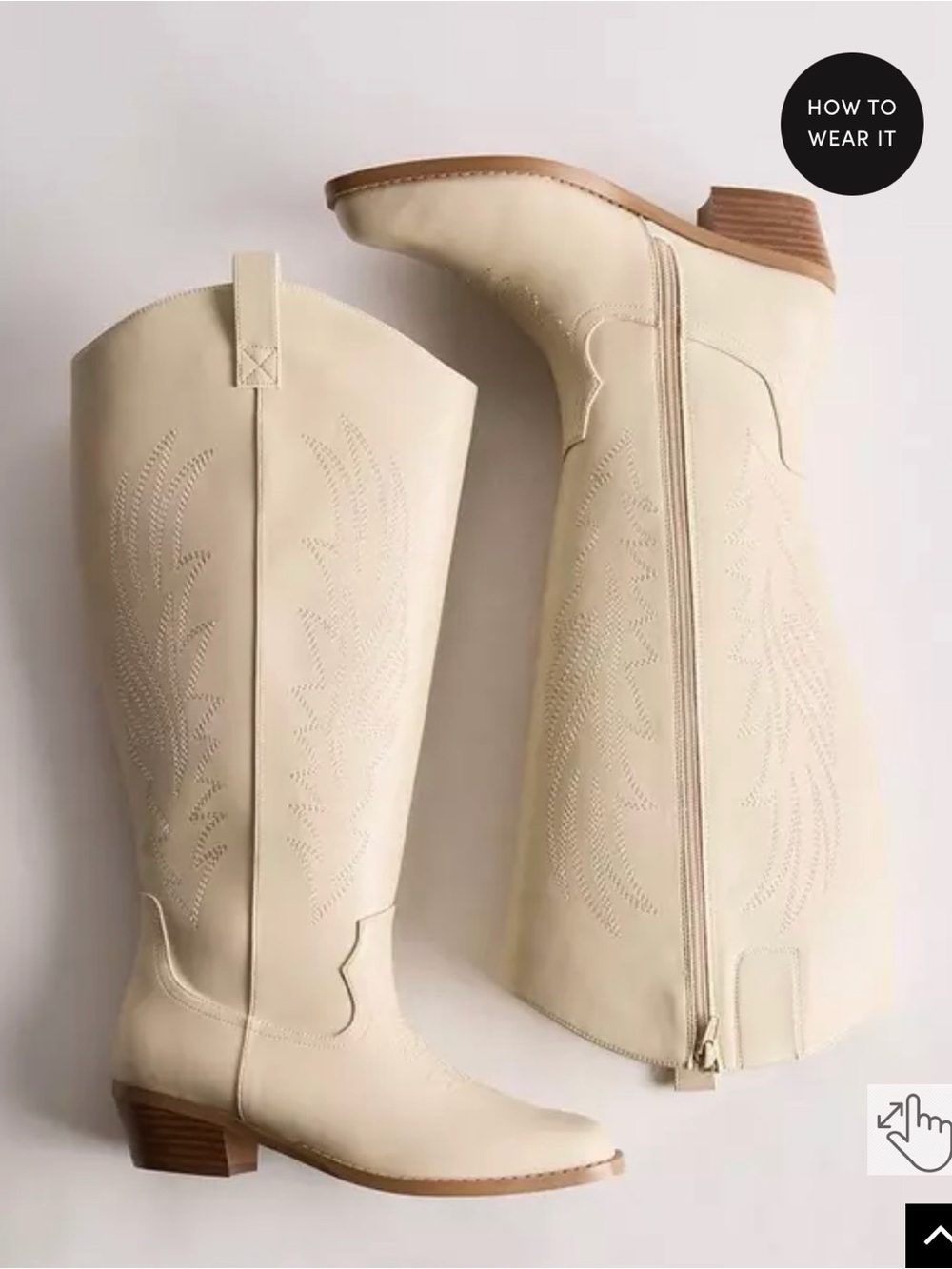 torrid Cream Western Knee-High Heeled Boots